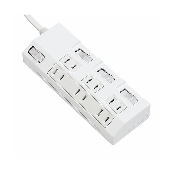 (まとめ) パナソニック ザ・タップマルチ 一括・個別スイッチ付 2P・6個口 ホワイト 2.0m WHA29263WKP(1個) 〔×2セット〕 【北海道・沖縄・離島配送不可】