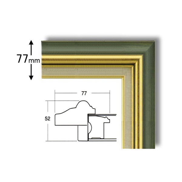 日本製 油絵額縁/フレーム 〔F3号/グリーン〕 壁掛けひも/アクリル