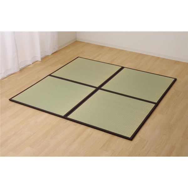 置き畳 半畳 国産 い草ラグ 『あぐら』 ブラウン 約82×82cm 12枚組 【北海道・沖縄・離島配送不可】_3