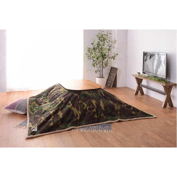 薄掛けこたつ布団/こたつ掛け布団 〔長方形 190cm×230cm〕 カモフラージュ柄の通販は
