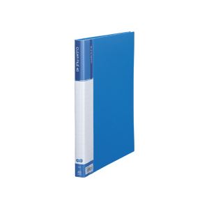 （まとめ） TANOSEE クリヤーファイル（台紙入） A4タテ 40ポケット 背幅23mm ブルー 1セット（8冊） 〔×2セット〕 【北海道・沖縄・離島配送不可】