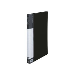 （まとめ） TANOSEE クリヤーファイル（台紙入） A4タテ 40ポケット 背幅23mm ダークグレー 1セット（8冊） 〔×2セット〕 【北海道・沖縄・離島配送不可】
