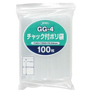 (まとめ) ジャパックス チャック付ポリ袋 ヨコ140×タテ200×厚み0.04mm GG-4 1パック(100枚) 〔×15セット〕の通販は 7,346円