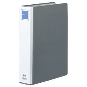（まとめ） TANOSEE 両開きパイプ式ファイルE A4タテ 400枚収容 背幅66mm グレー 1冊 〔×5セット〕 【北海道・沖縄・離島配送不可】
