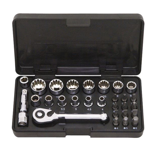 SIGNET（シグネット） 22038 1／4DR スプラインソケット＆ビットセット 28PCの通販は 6,977円