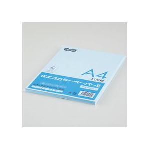 （まとめ） TANOSEE αエコカラーペーパーII A4 スカイブルー 少枚数パック 1冊（100枚） 〔×15セット〕 【北海道・沖縄・離島配送不可】