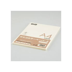 （まとめ） TANOSEE αエコカラーペーパーII A4 ライトクリーム 少枚数パック 1冊（100枚） 〔×15セット〕 【北海道・沖縄・離島配送不可】