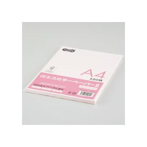 （まとめ） TANOSEE αエコカラーペーパーII A4 ライトピンク 少枚数パック 1冊（100枚） 〔×15セット〕 【北海道・沖縄・離島配送不可】