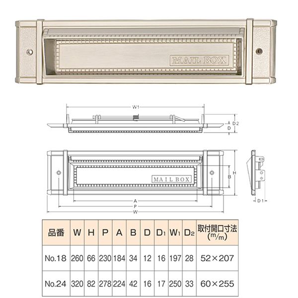 ヴィクトリアポスト/メイルシュート 〔口部分 No.24〕 ステンレス 水上金属 〔部品 DIY 日曜大工〕 【北海道・沖縄・離島配送不可】