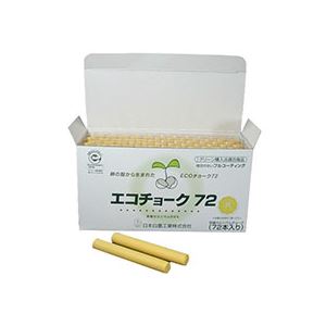 （まとめ） 日本白墨 エコチョーク72 黄 ECO-4 1箱（72本） 〔×5セット〕 【北海道・沖縄・離島配送不可】