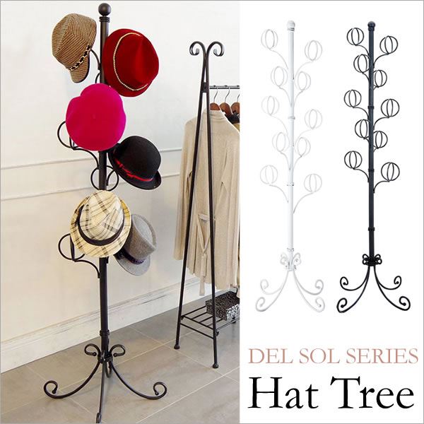 帽子ツリー(ポールハンガー/帽子掛け) スチール製 高さ170cm ホワイト(白)の通販は