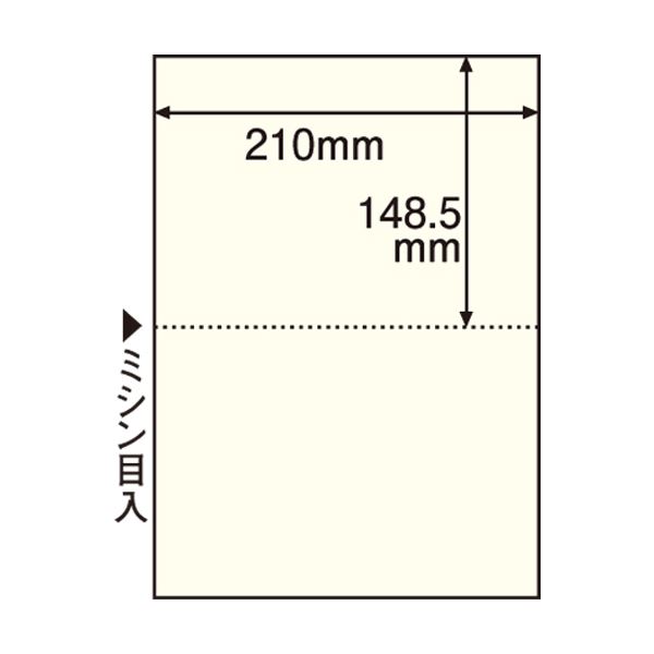 （まとめ） TANOSEE マルチプリンター帳票（FSC森林認証紙） A4 2面 穴なし クリーム 1箱（500枚） 〔×2セット〕 【北海道・沖縄・離島配送不可】