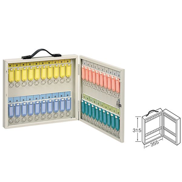 ワールドキーボックス/鍵収納箱 〔携帯・壁掛け兼用型/40本掛用〕 スチール製 水上金属 K-40 【北海道・沖縄・離島配送不可】