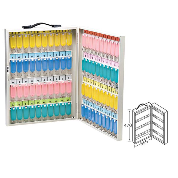 ワールドキーボックス/鍵収納箱 〔携帯・壁掛け兼用型/80本掛用〕 スチール製 水上金属 K-80 【北海道・沖縄・離島配送不可】