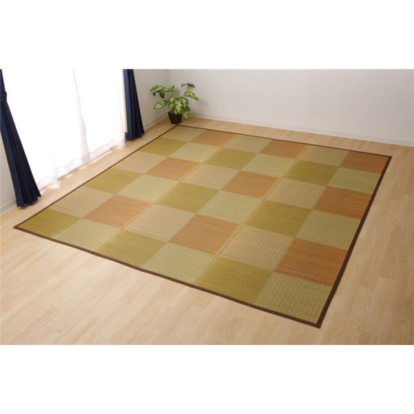 い草ラグ 花ござ カーペット ラグ 3畳 格子柄 市松柄 『ピーア』 ブラウン 本間3畳 （約191×286cm）の通販は 10,110円