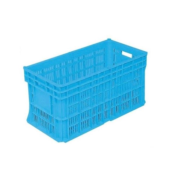 〔3個セット〕 リステナー/網目コンテナボックス 〔MB-60A 穴あり〕 ブルー メッシュ 〔みかん 果物 野菜収穫 保管 保存 物流〕の通販は