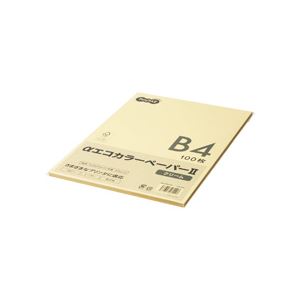 （まとめ） TANOSEE αエコカラーペーパーII B4 クリーム 少枚数パック 1冊（100枚） 〔×5セット〕