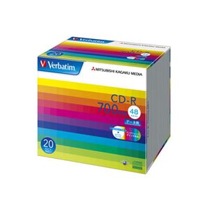 (まとめ) バーベイタム データ用CD-R 700MB ホワイトワイドプリンターブル 5mmスリムケース SR80SP20V1 1パック(20枚) 〔×3セット〕の通販は