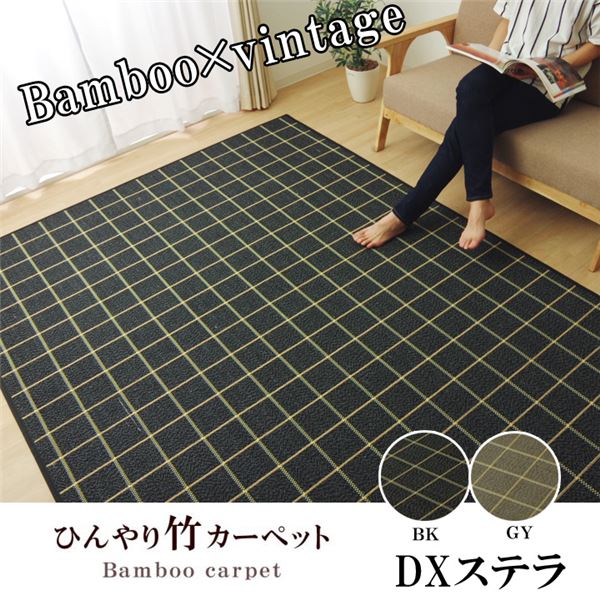 ラグ カーペット バンブー 竹 シンプル 『DXステラ』 ブラック 約180×240cmの通販は