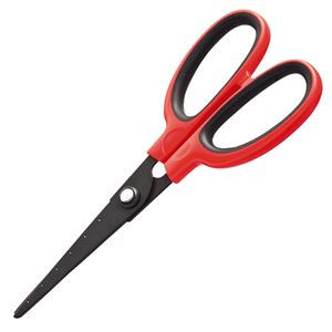 （まとめ） TANOSEE フッ素刃はさみ 刃先先丸 刃渡り65mm レッド 1本 〔×15セット〕 【北海道・沖縄・離島配送不可】