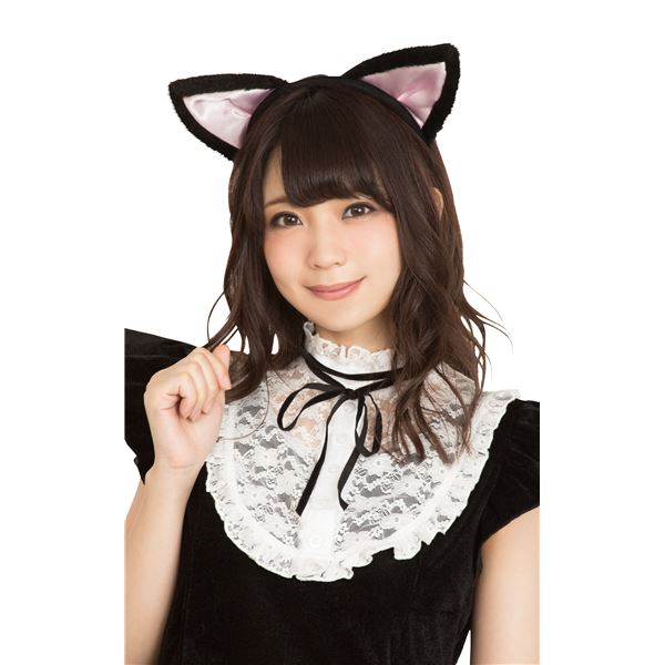 猫耳カチューシャ 立ち耳 黒 ピンクの通販はau Pay マーケット フジックス
