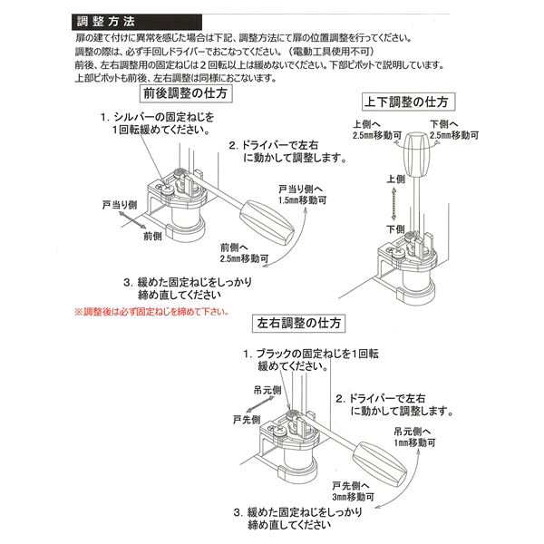 No.1910 3次元調整ピボットヒンジ 右 ブラック樹脂 ｜au PAY マーケット