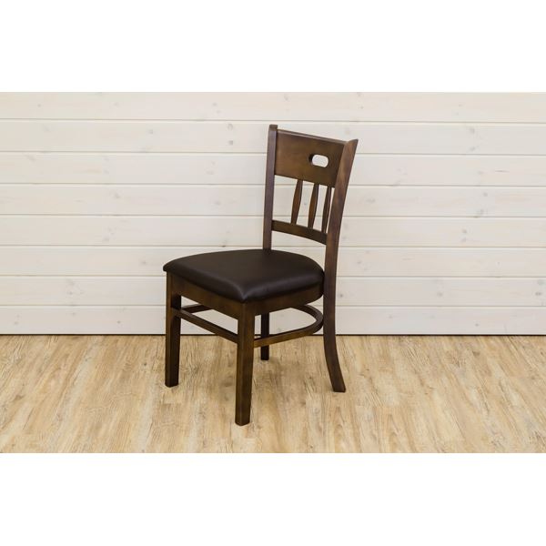 ダイニングチェア/リビングチェア 〔同色2脚セット〕 ダークブラウン 『KALMIA』 座面高：43cm 張地：合成皮革(合皮) 〔完成品〕の通販は