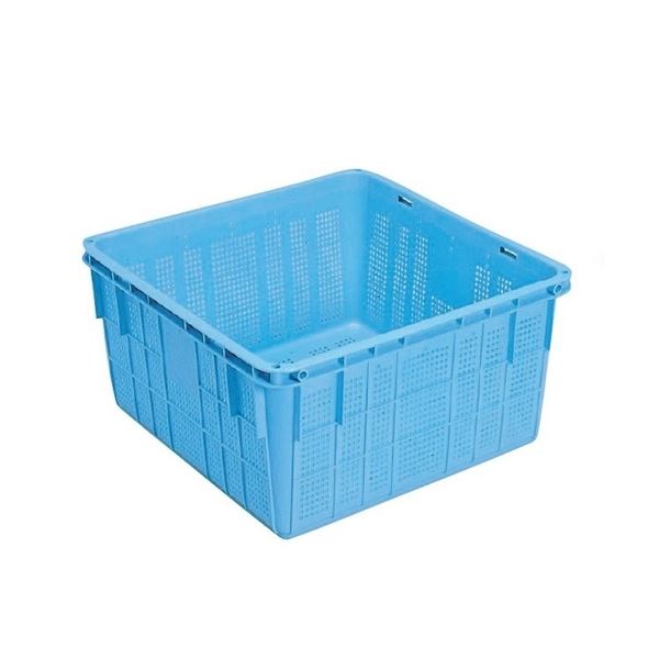 〔5個セット〕プラスケット/網目ボックス 〔No.1150 金具なし〕 ブルー スタッキング金具使用時：段積み可 【北海道・沖縄・離島配送不可】