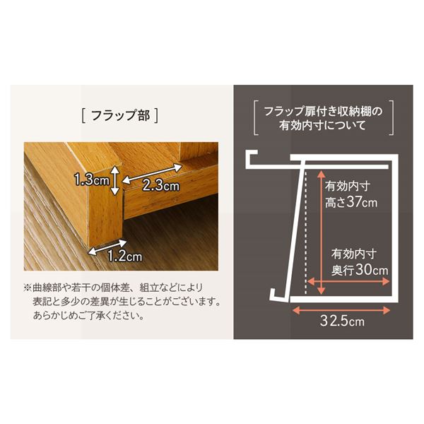 ディスプレイラック 2個セット（本棚 リビング収納）雑誌用 フラップ扉付き ナチュラル 【北海道・沖縄・離島配送不可】_5