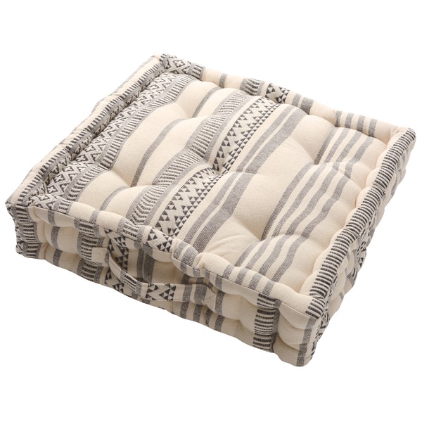 インド綿使用 フロアクッション/座布団 〔2枚組 ブラック〕 42×42×10cm 『テラ』の通販は