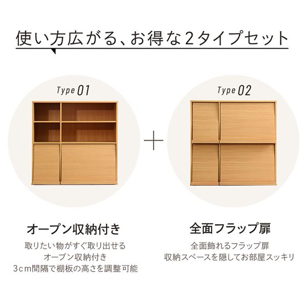 ディスプレイラック 2個セット（本棚 リビング収納）雑誌用 フラップ扉