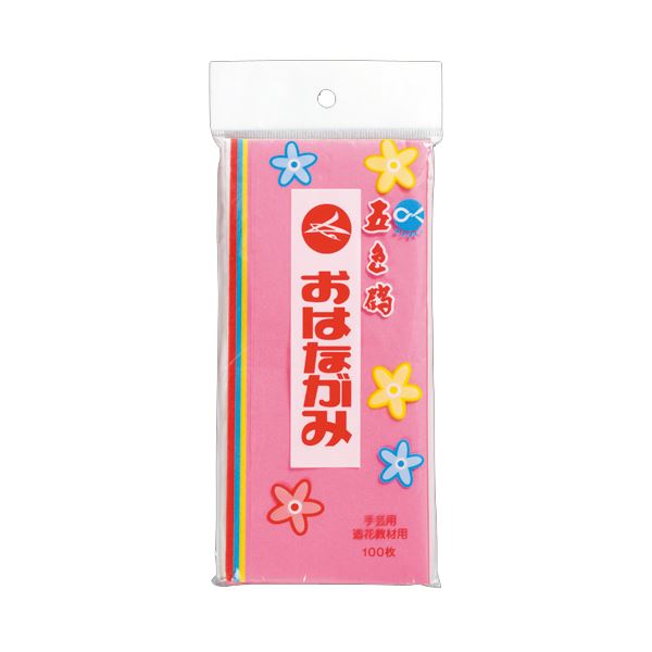 （まとめ） 合鹿製紙 おはながみ五色鶴 5色詰め合せ #200 1セット（1000枚：100枚×10パック） 〔×3セット〕 【北海道・沖縄・離島配送不可】