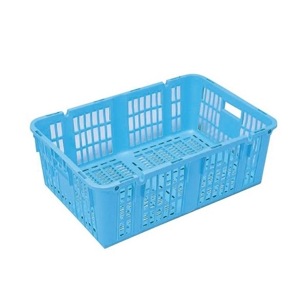 プラスケット/網目ボックス 〔No.950 金具付き〕 ブルー スタッキング金具使用時：段積み可 【北海道・沖縄・離島配送不可】