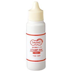（まとめ） TANOSEE スタンプ台専用補充インキ 30ml 赤 1個 〔×10セット〕の通販は