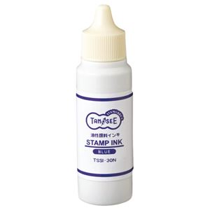 （まとめ） TANOSEE スタンプ台専用補充インキ 30ml 藍色 1個 〔×10セット〕 【北海道・沖縄・離島配送不可】