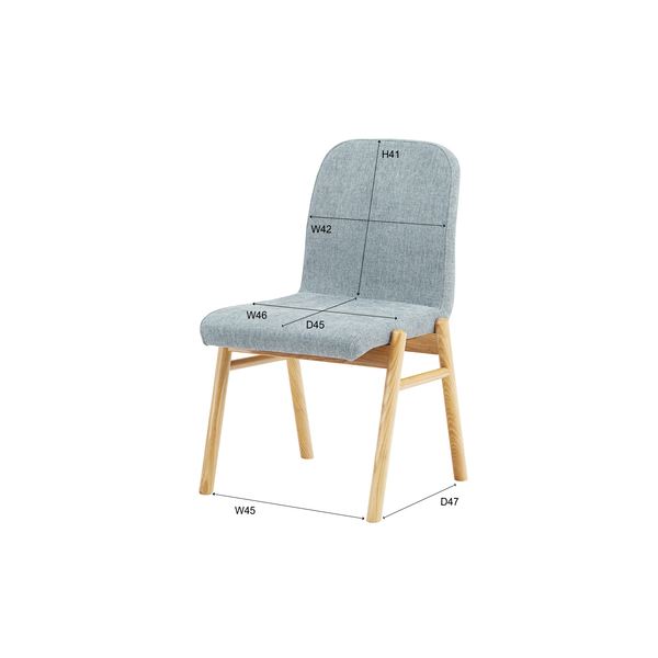 ダイニングチェア/椅子 ライトグレー 約W53×D60×H85×SH45cm 完成品