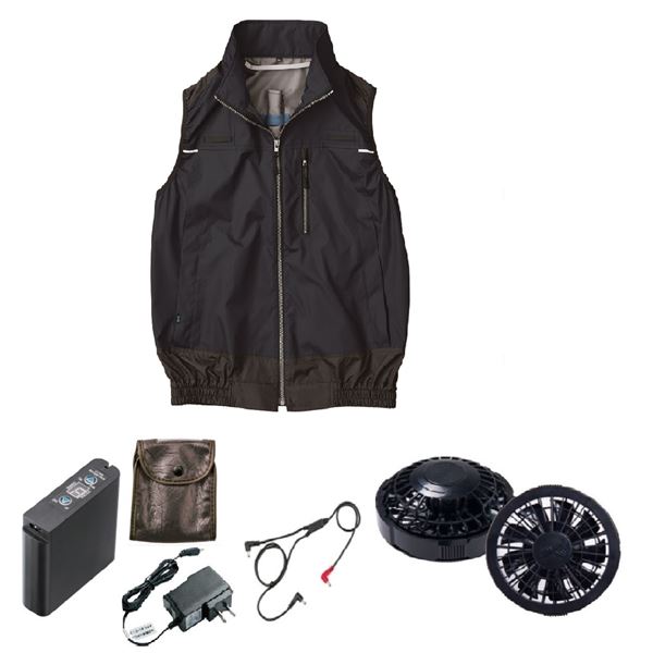 KU92120 空調服 R ポリエステル製 遮熱フルハーネス仕様ベスト FAN2200B・RD9261・LIPRO2セット ダークブルー 3Lの通販は 23,326円