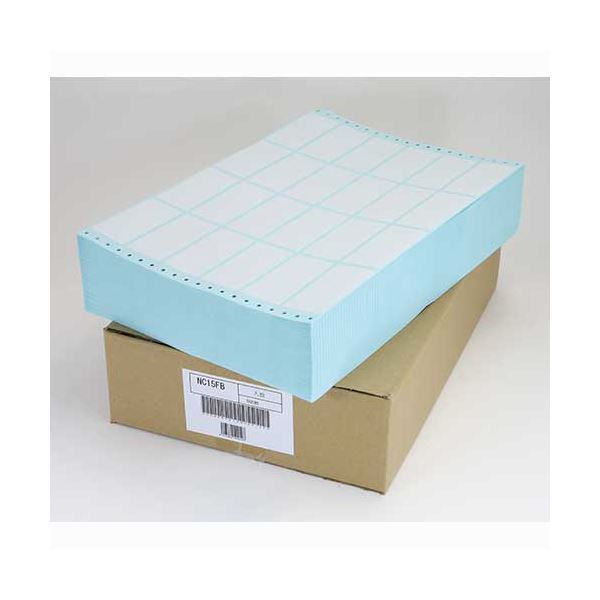 (まとめ）東洋印刷 ナナフォーム連続ラベル(剥離紙ブルー) 15×10インチ 24面 84×38mm NC15FB 1箱(500折)〔×3セット〕 【北海道・沖縄・離島配送不可】