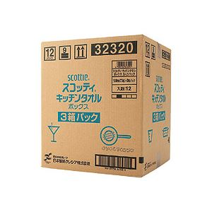 （まとめ）日本製紙クレシア スコッティ キッチンタオル ボックス 150枚（75組） 1セット（36箱：3箱×12パック） 〔×3セット〕 【北海道・沖縄・離島配送不可】_1