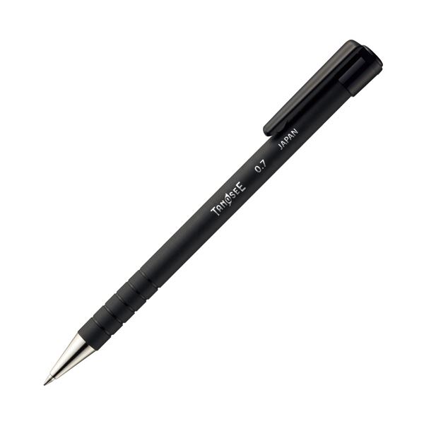 (まとめ) TANOSEE ノック式油性ボールペンラバー軸 0.7mm 黒 1本  〔×300セット〕 【北海道・沖縄・離島配送不可】