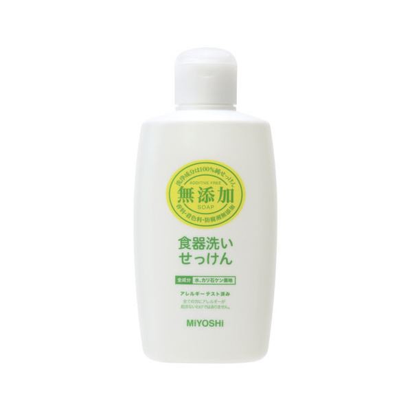 まとめ）ミヨシ石鹸 無添加食器洗いせっけん 本体370ml 1本〔×20セット