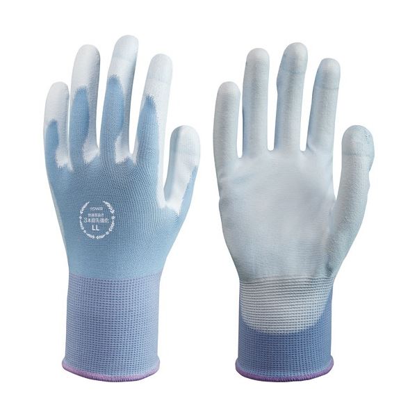 (まとめ) 東和コーポレーション トワロン ウレタン背抜き手袋 快適背抜き 3本指先強化 LL ブルー/ホワイト 857-LL 1双 〔×30セット〕の通販は 11,272円