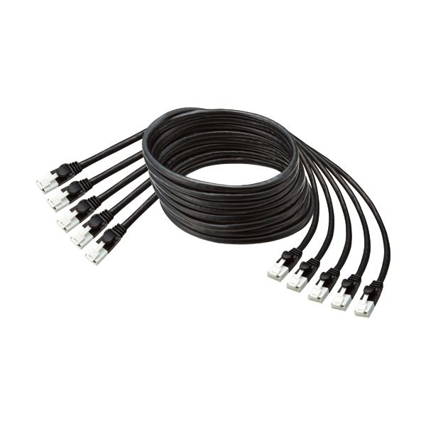 (まとめ) TANOSEE 爪折れ防止LANケーブル（CAT5e） ブラック 2m 1パック（5本） 〔×10セット〕 【北海道・沖縄・離島配送不可】