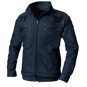 鳳皇 V9501 フルハーネス対応長袖ブルゾン（ストレッチ） インディゴ サイズM 【北海道・沖縄・離島配送不可】