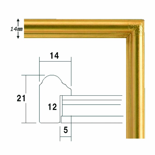 〔角額〕アルミ正方形額・壁掛けひも・アクリル付き ■250角（250×250mm）ゴールド 【北海道・沖縄・離島配送不可】_3