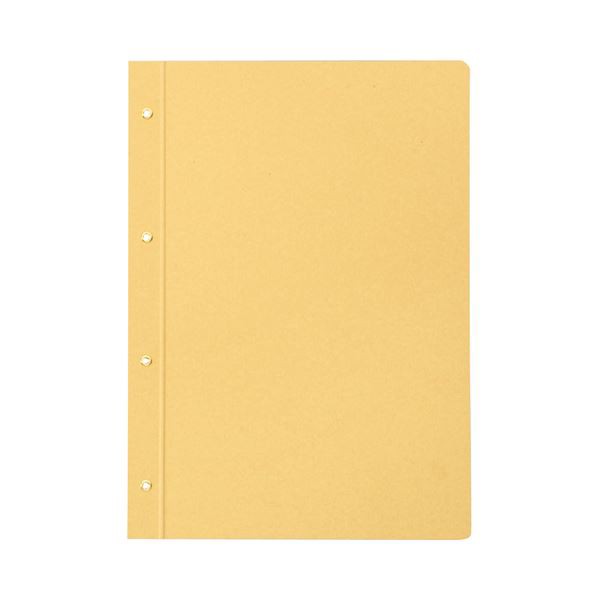 (まとめ) TANOSEE とじ込表紙 クラフト紙 A4タテ 4穴 1セット（25組50枚：5組10枚×5パック）  〔×10セット〕の通販は