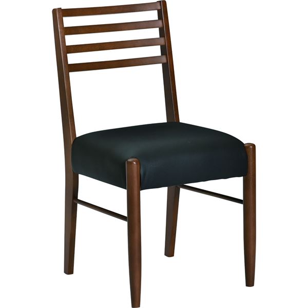 ダイニングチェア PVC 木製 2脚組 ブラウン 〔組立品〕の通販は 17,425円