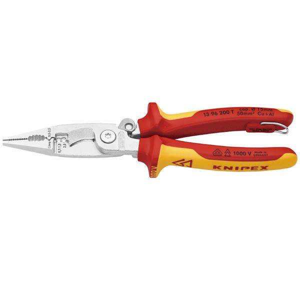 KNIPEX（クニペックス） 1396-200TBK 絶縁エレクトロプライヤー 落下防止（BK） 【北海道・沖縄・離島配送不可】