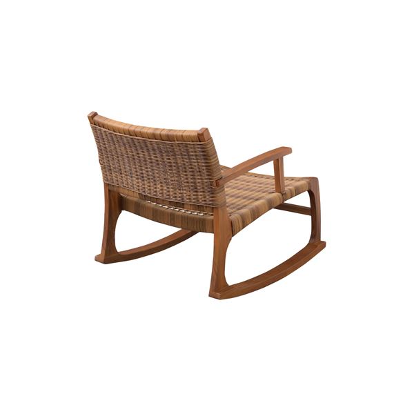 ロッキングチェア パーソナルチェア 幅59×奥行65×高さ59×座面高30cm ブラウン 完成品 1人掛け 木製 耐久性 リビング 【北海道・沖縄・離島配送不可】_2