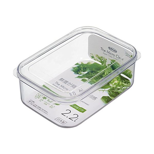(まとめ) マイクロクリア フードケース/保存容器 〔LLサイズ 2200ml〕 ナチュラル 食洗機可 キッチン用品 〔×40個セット〕